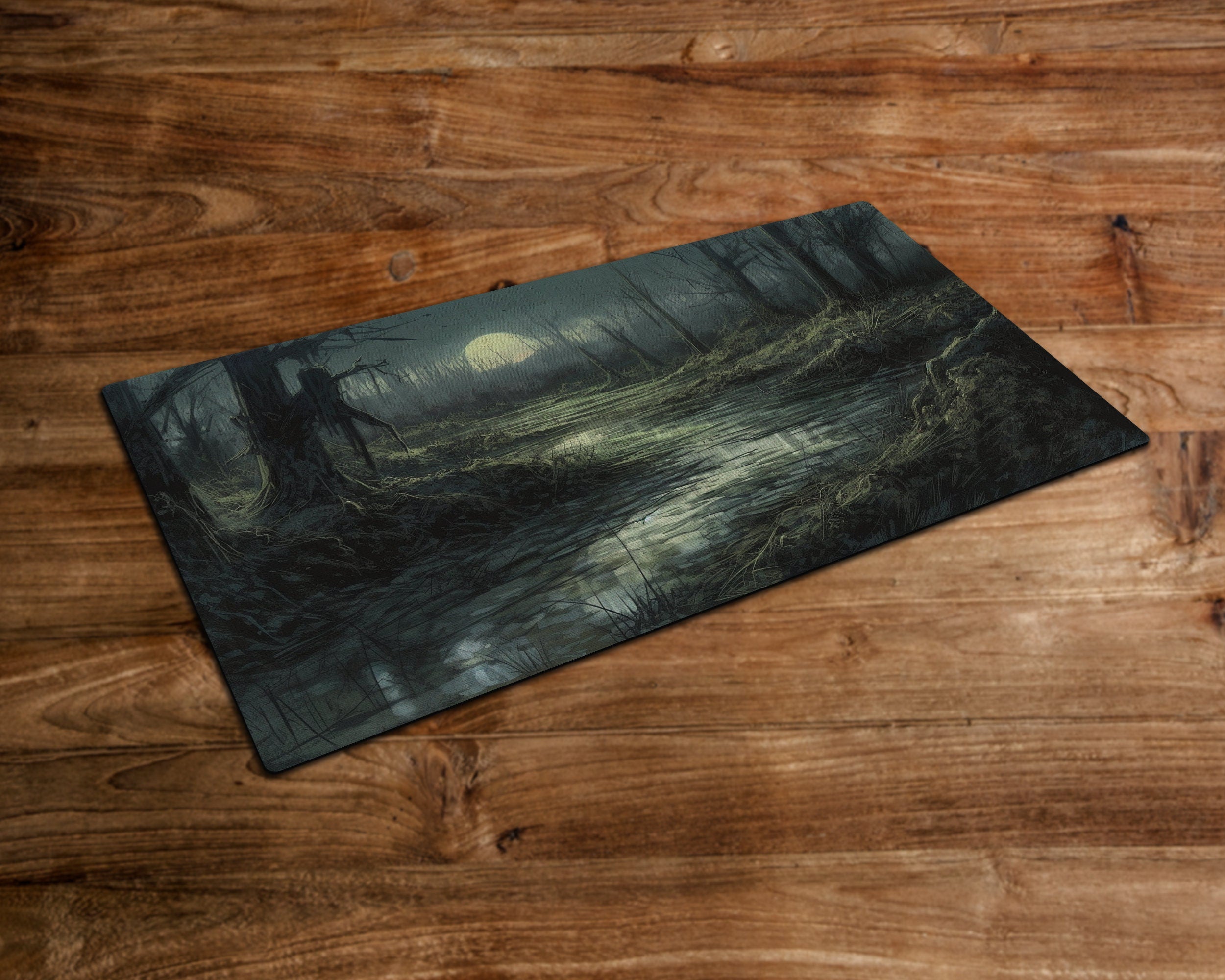 Pestilent Marshland - MTG Playmat - 24 x 14 inches - MTG Gifts - Magic The Gathering Gifts - Stitched Playmat