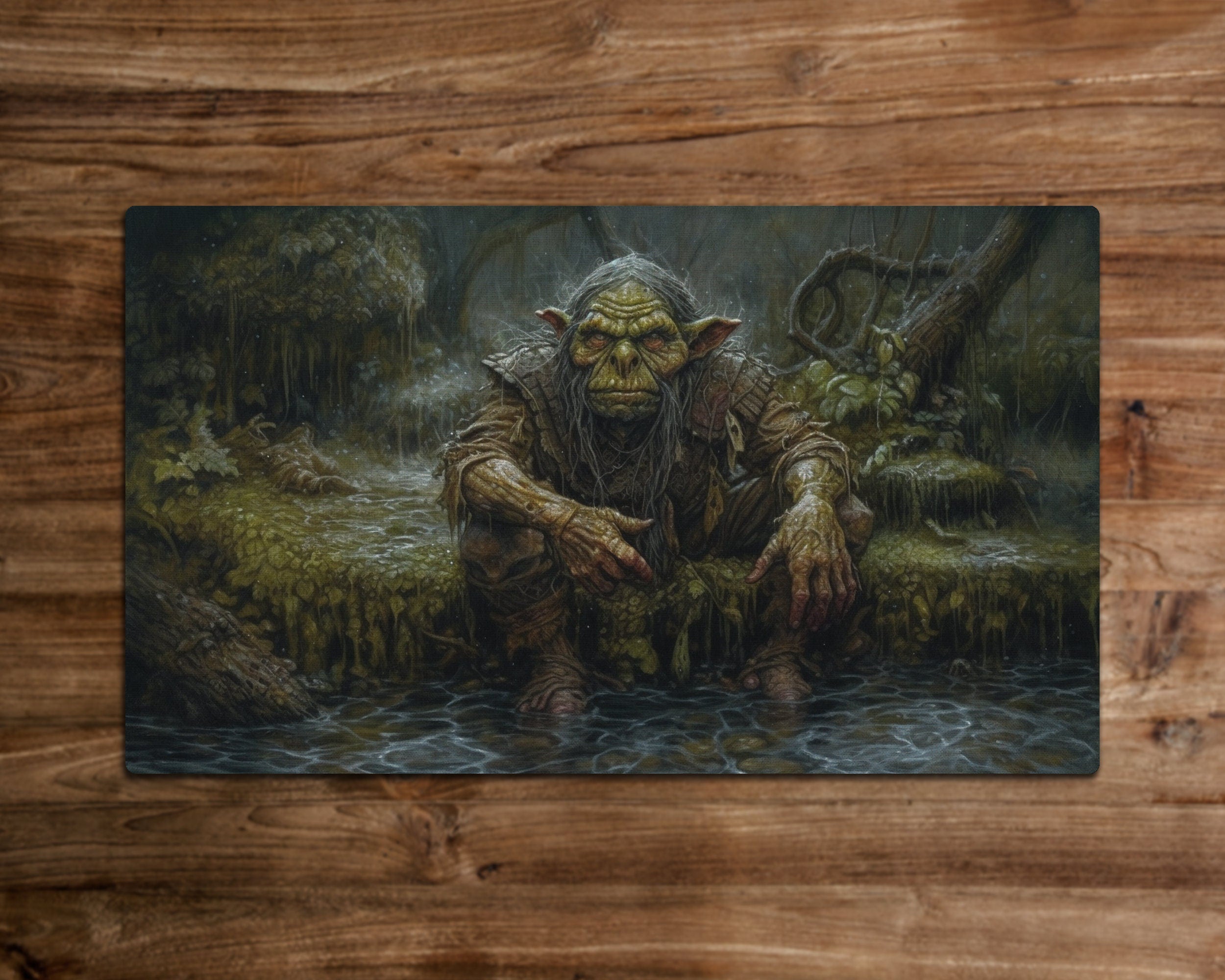 The Goblin's Oasis - MTG Playmat - 24 x 14 inches - MTG Gifts - Magic The Gathering Gifts - Stitched Playmat