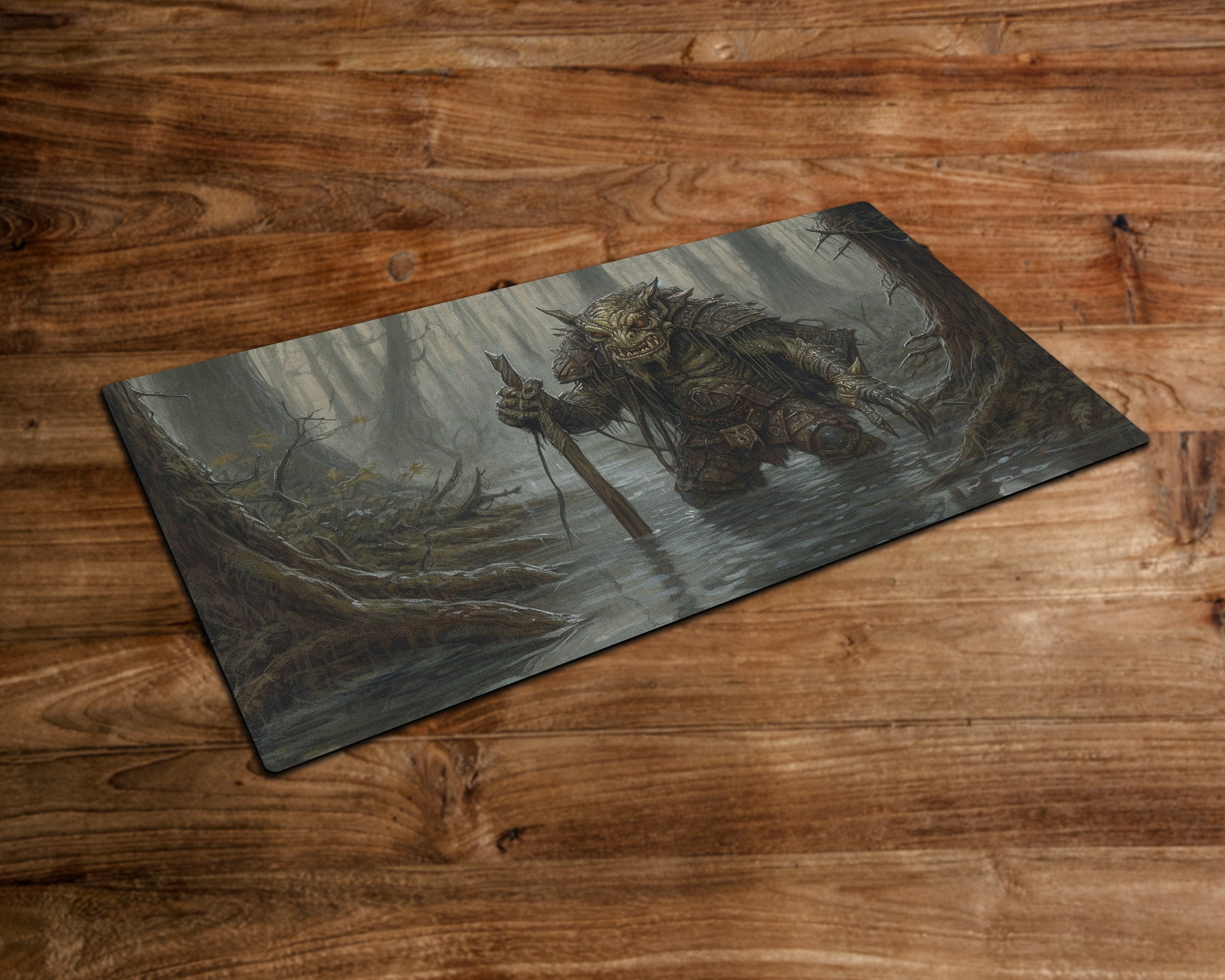 The Swamp Dweller - MTG Playmat - 24 x 14 inches -Playmat for TCG - Handcrafted