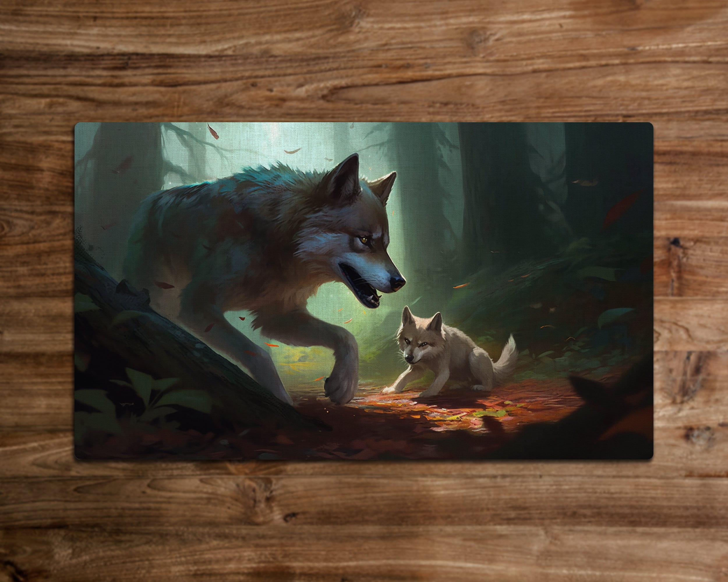 The Wolf's Den - MTG Playmat - 24 x 14 inches -Playmat for TCG - Handcrafted