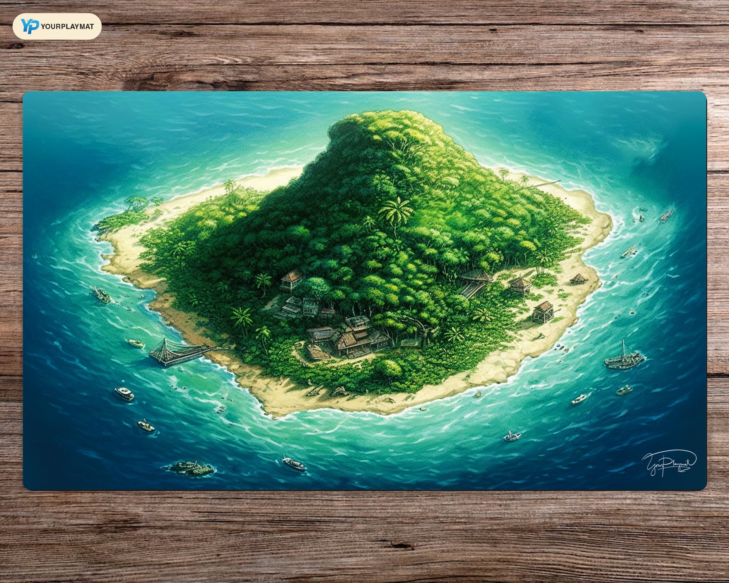 Ethereal Island - MTG Spielmatte - 24 x 14 inches - MTG Geschenke - MTG Zubehör - Magie Tischmatte