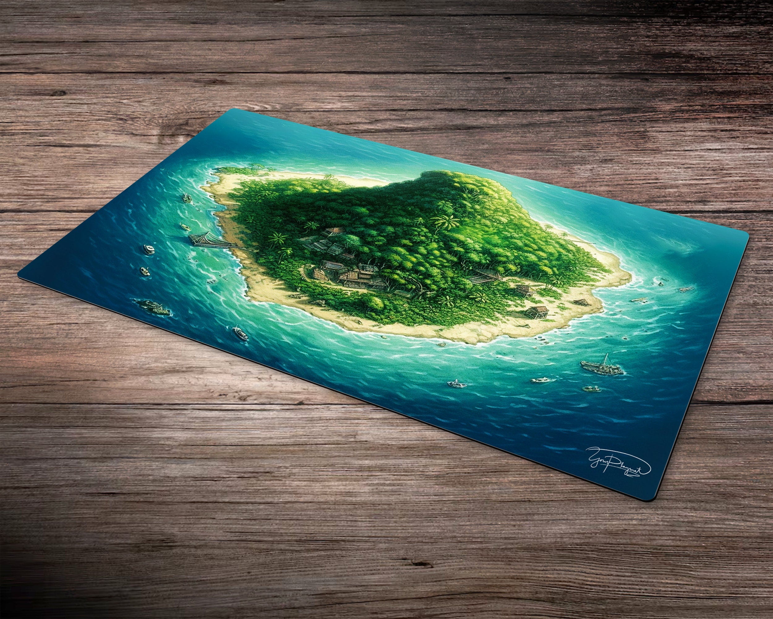 Ethereal Island - MTG Spielmatte - 24 x 14 inches - MTG Geschenke - MTG Zubehör - Magie Tischmatte