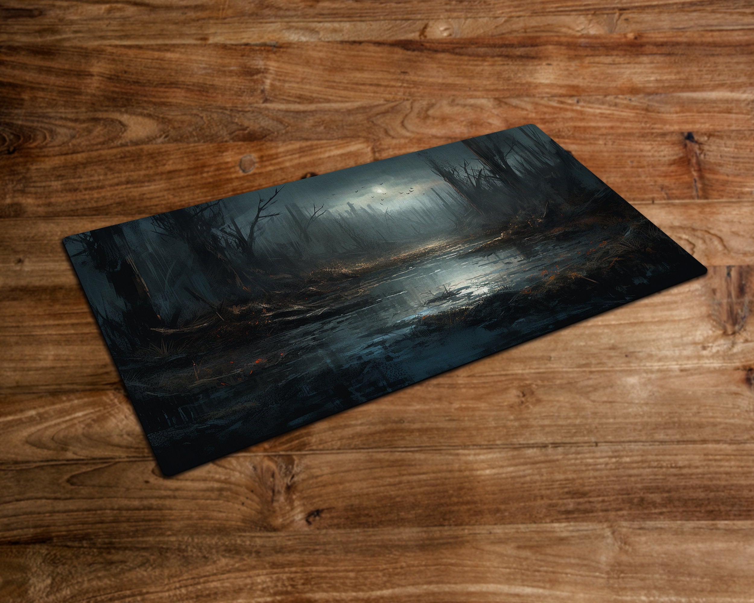 Swamp Death Embrace - MTG Playmat - 24 x 14 inches - MTG Gifts - Magic The Gathering Gifts - Stitched Playmat