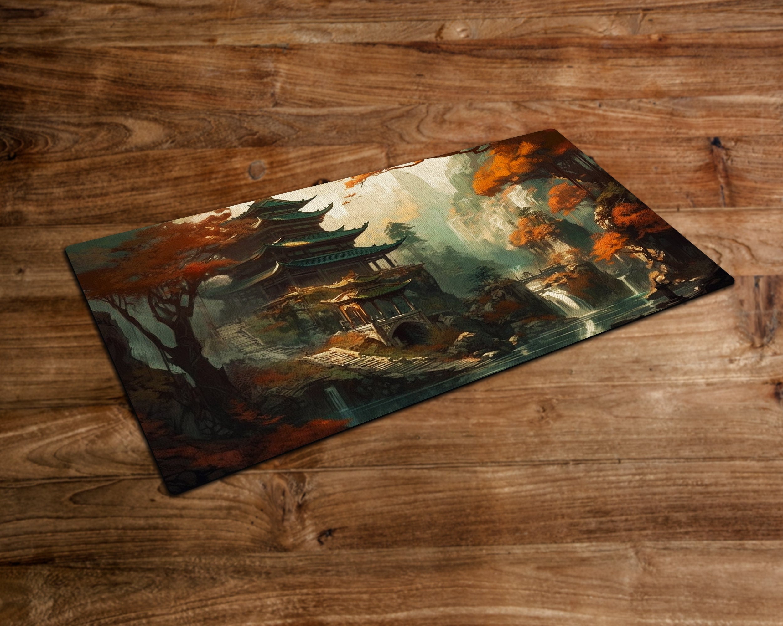 Shogun's Keep - MTG Playmat - 24 x 14 inches - MTG Gifts - Magic The Gathering Gifts - Stitched Playmat