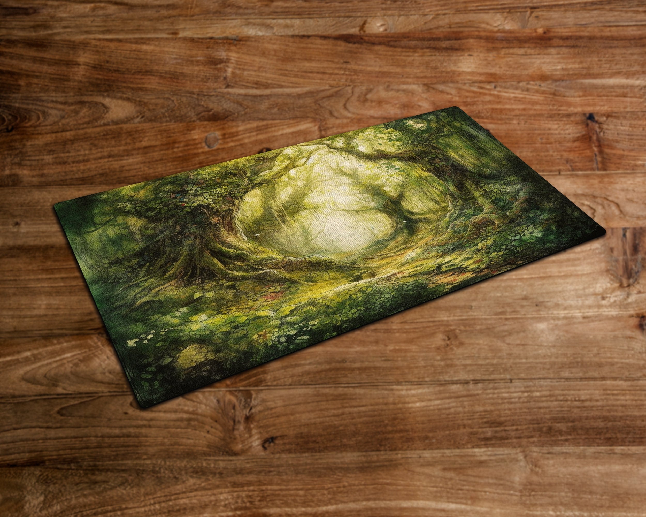 The Enchanted Thicket - MTG Playmat - 24 x 14 inches - MTG Gifts - Magic The Gathering Gifts - Stitched Playmat