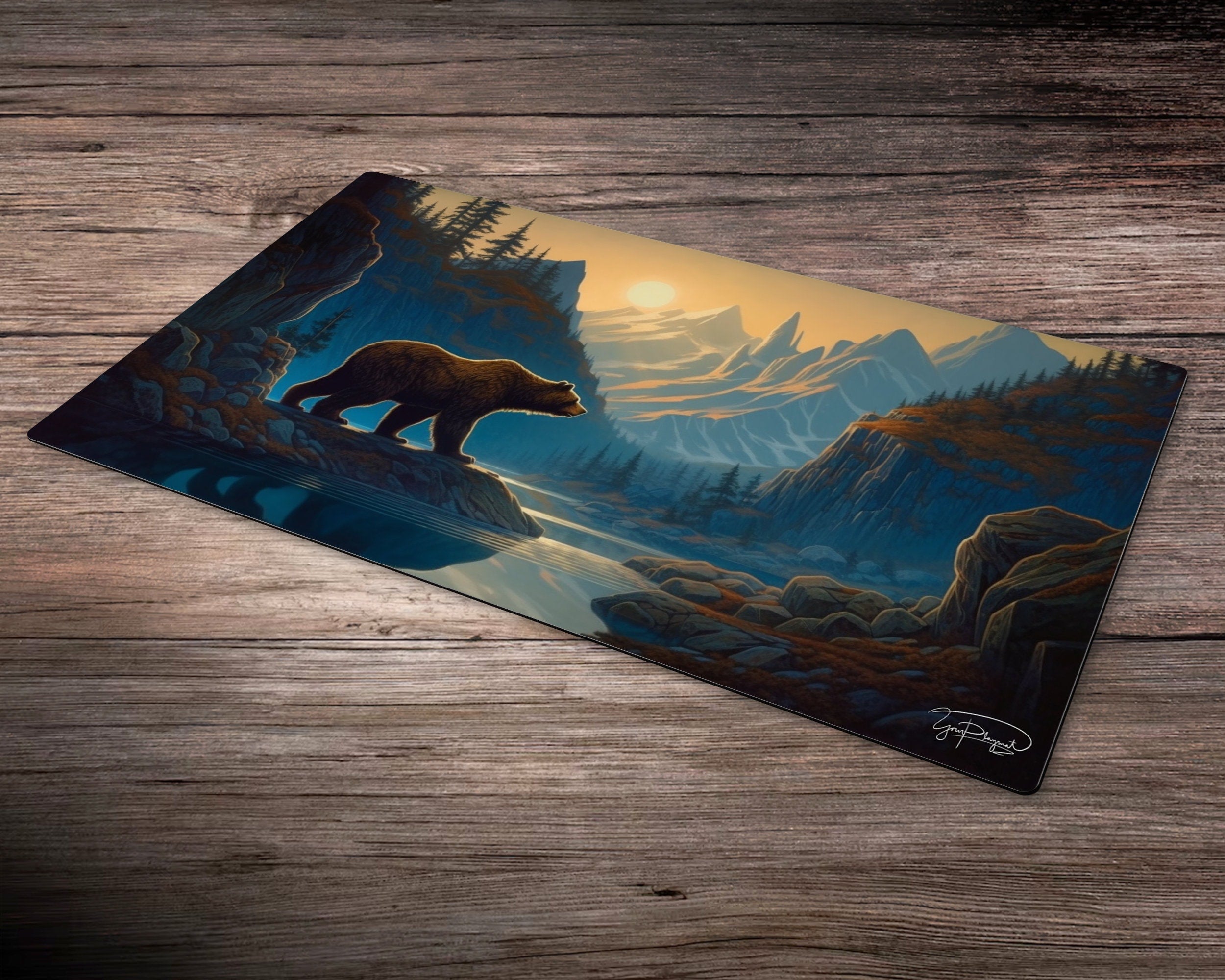 Bear's Tranquil Domain - MTG Spielmatte - 24 x 14 inches - MTG Geschenke - MTG Zubehör - Magie Tischmatte