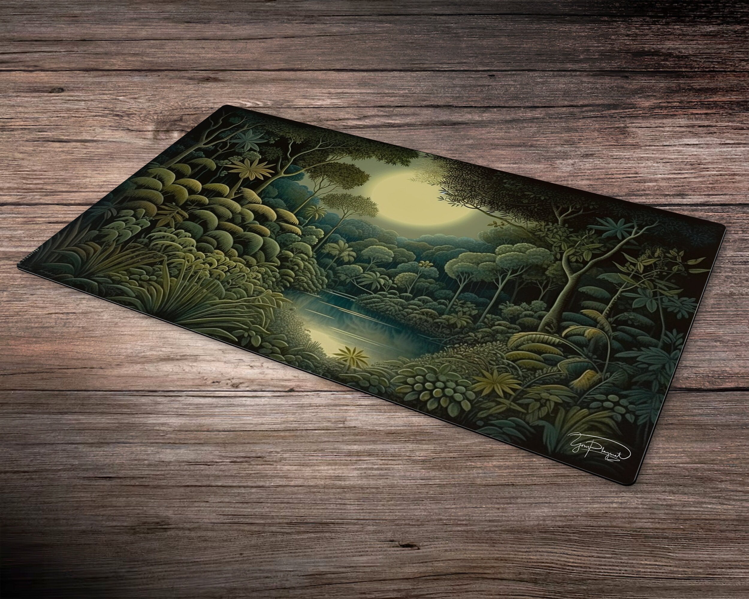 Mystical Moonlight in the Jungle - MTG Spielmatte - 24 x 14 inches - MTG Geschenke - MTG Zubehör - Magie Tischmatte