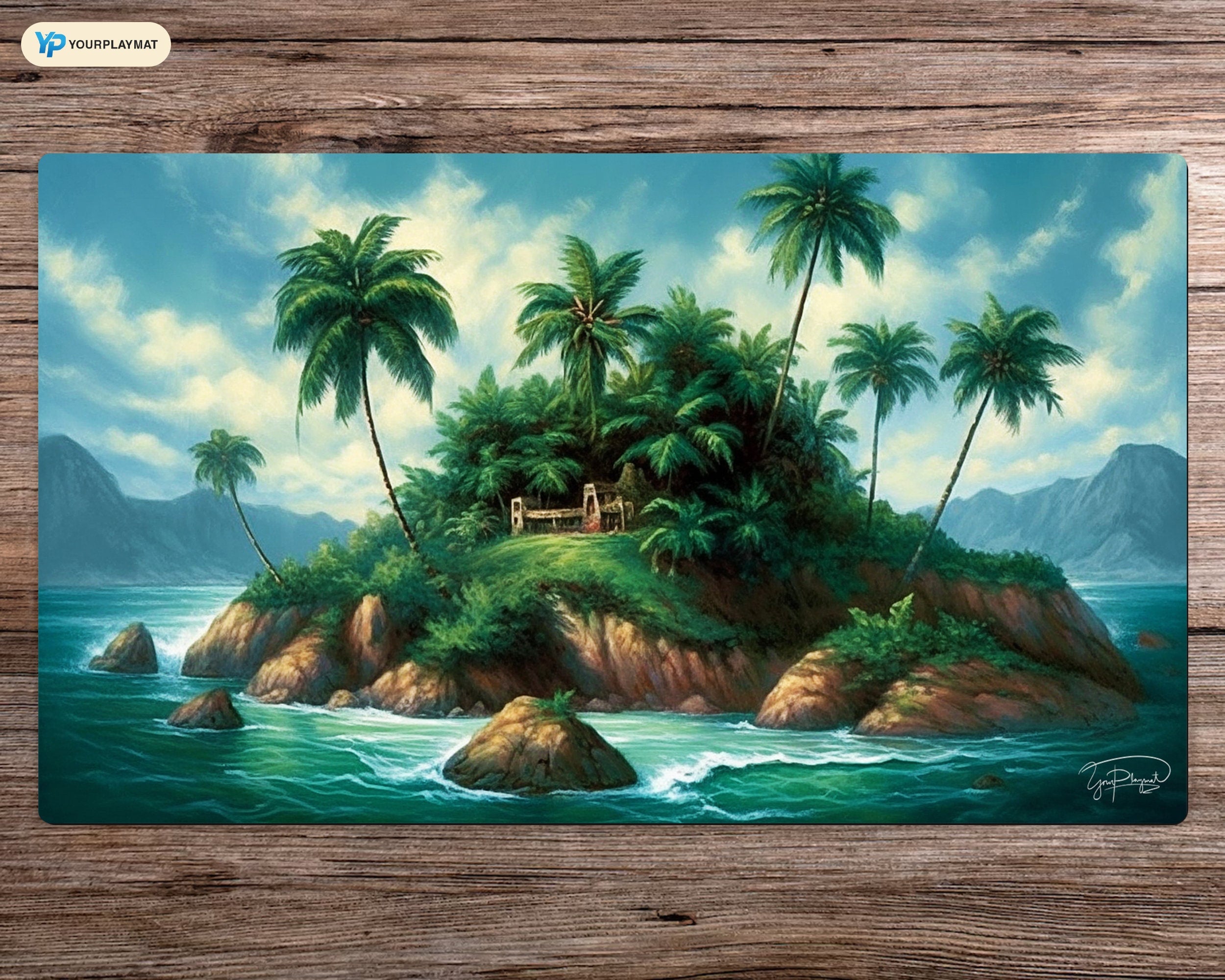 Enchanted Island of the Palms - MTG Spielmatte - 24 x 14 inches - MTG Geschenke - MTG Zubehör - Magie Tischmatte