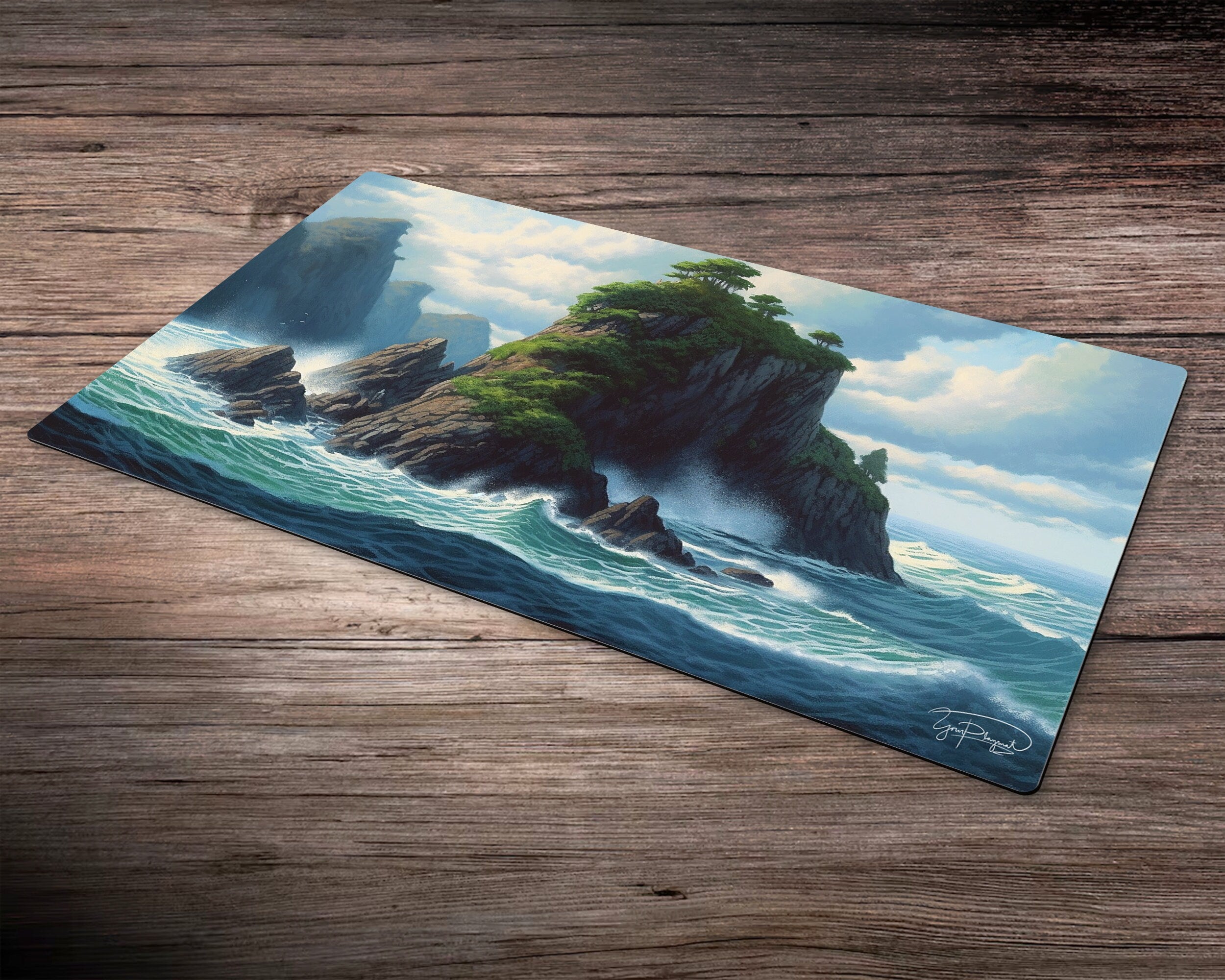 The Island's Verdant Beauty - MTG Spielmatte - 24 x 14 inches - MTG Geschenke - MTG Zubehör - Magie Tischmatte