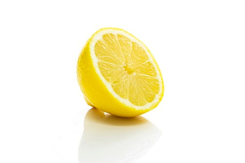 a slice of lemon on white background