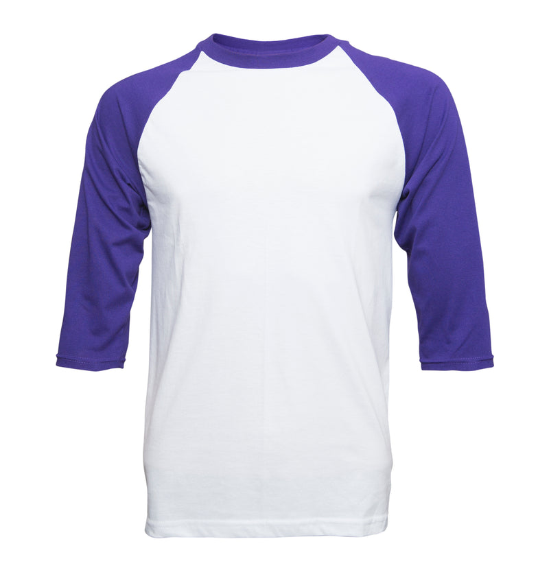 purple baseball shirt