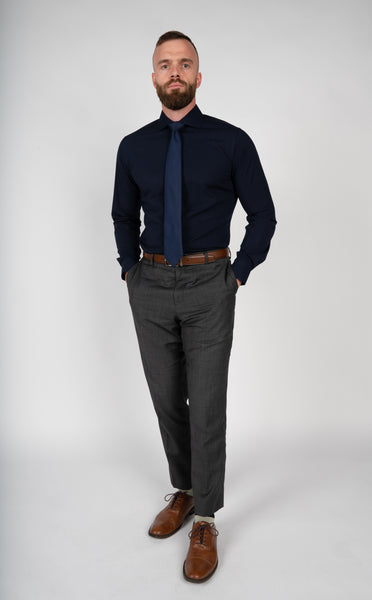Premium Stretch Dress Shirt - Navy Blue – Edward Michael Apparel