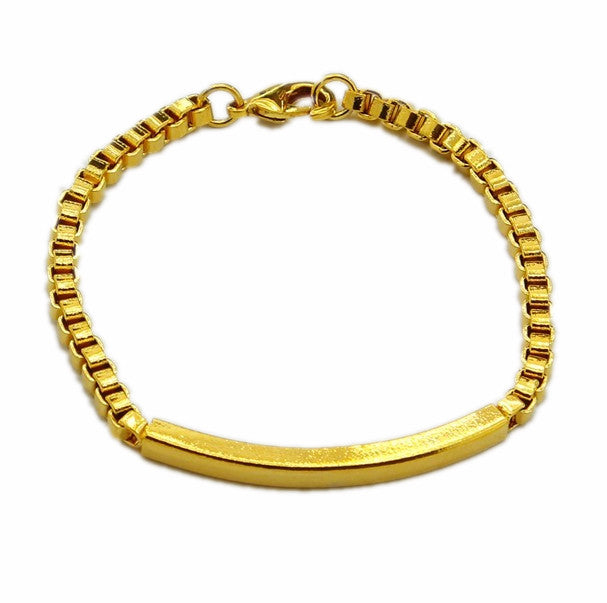 24K GP Gold Plated Mens Jewelry Bracelet Yellow Gold Golden Bracelet Bangle YHDH  7