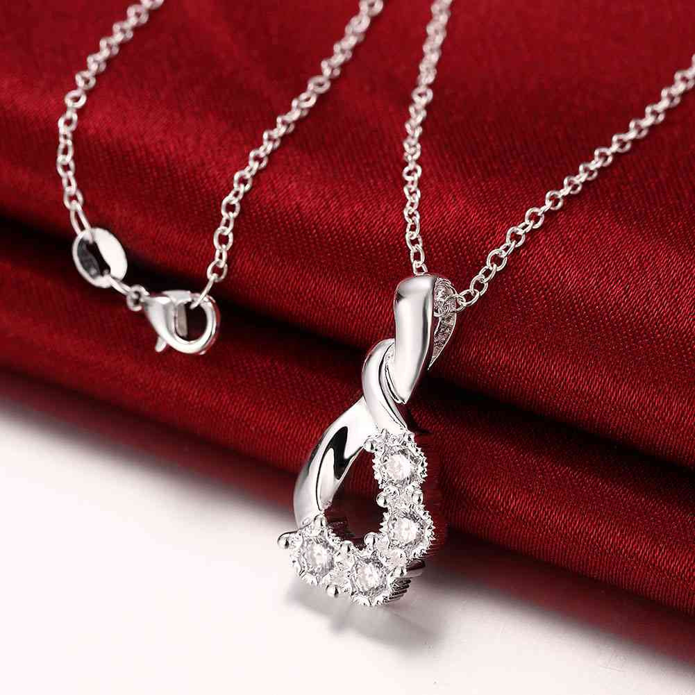 Lovely silver necklace Twisted crystal perfume women love 83