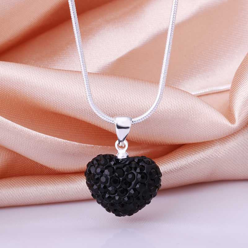 best friends Shamballa necklace women black heart choker bijoux women