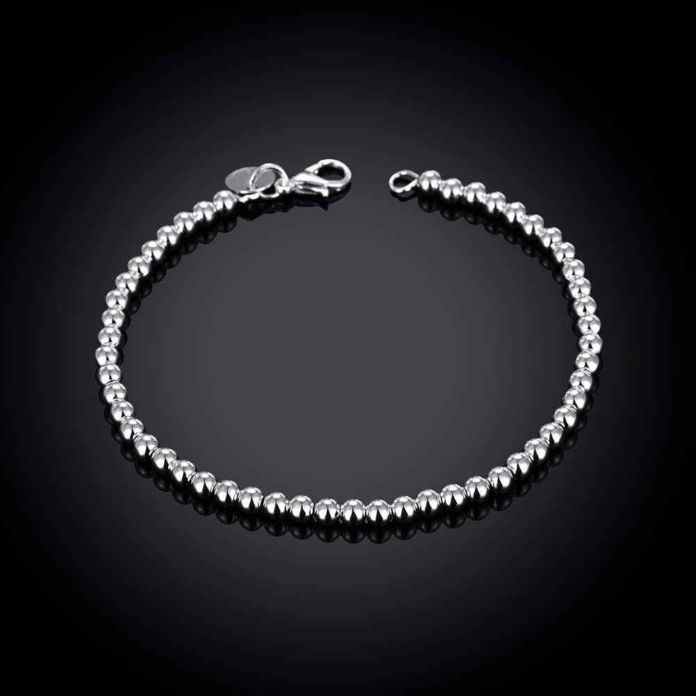 silver bracelet 4M beads pulsera Jewelry European Style HBH  2