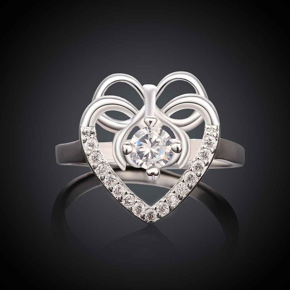 silver engagement ring butterfly xuan heart anillos bear Hand Madeball1 5