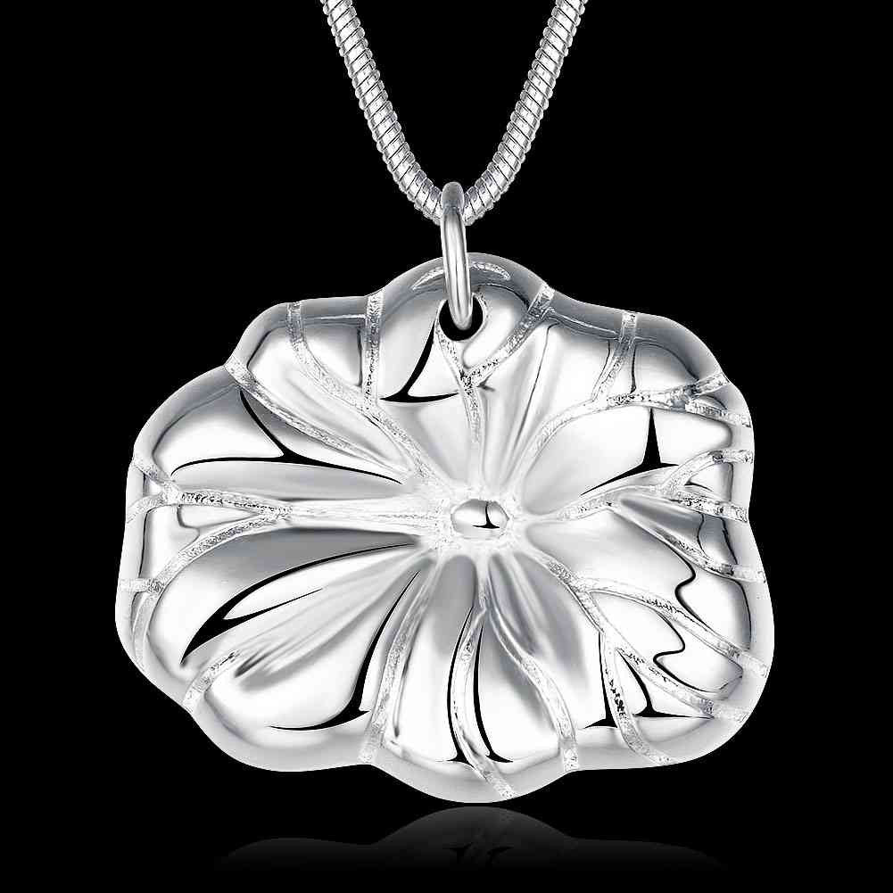 silver plated pendant chrysanthemum big necklace 788