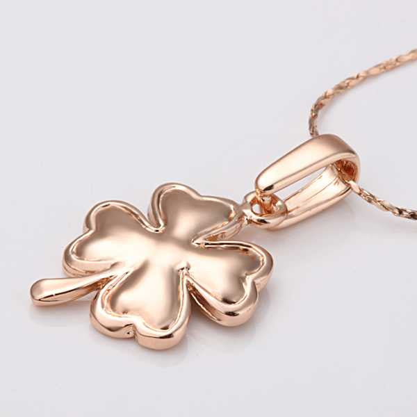 est 18k gold plated necklace women golden Clover collares women bijoux women24