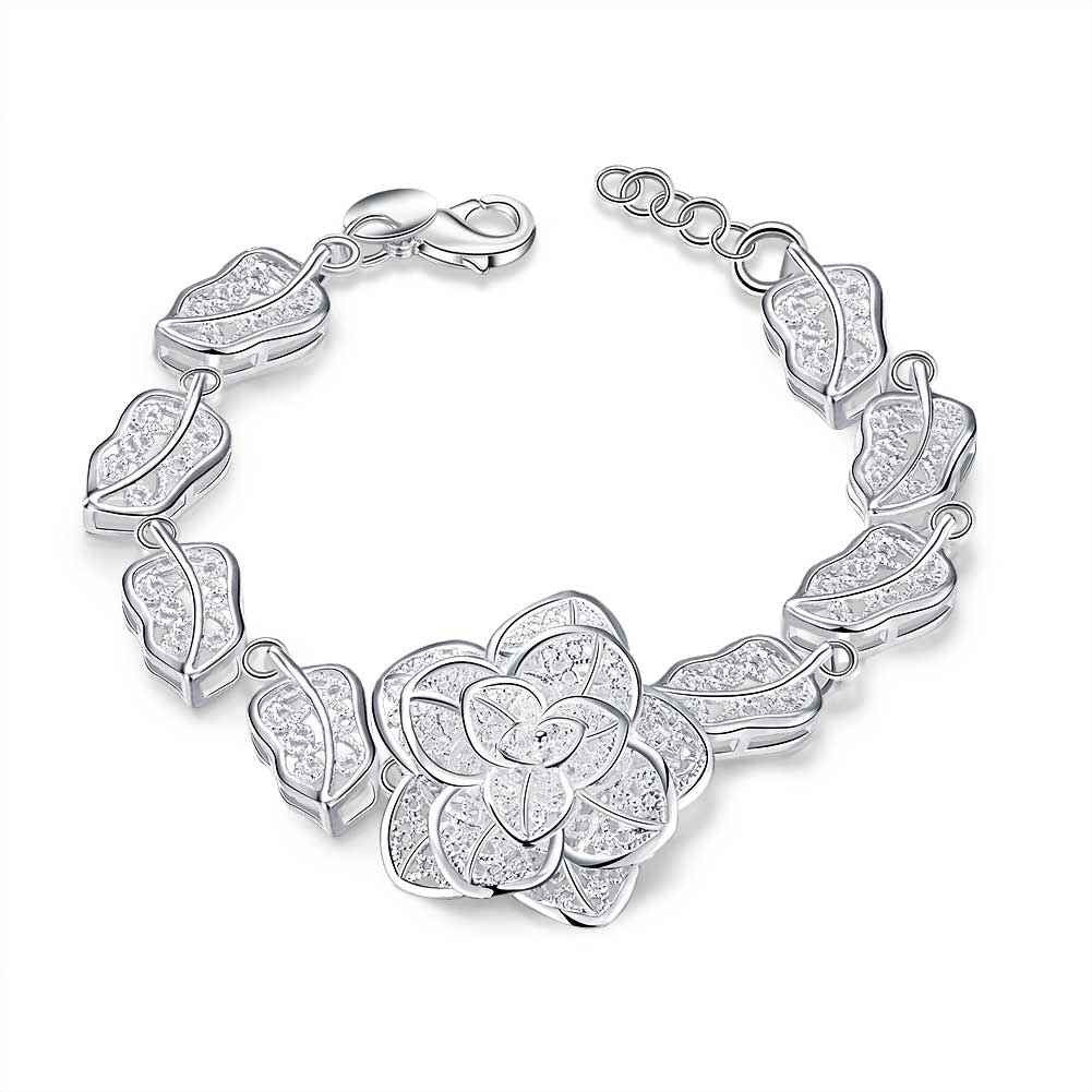 Best Gift silver plated charm bracelet Snowflake inlaid stone anchor Hand Madeball HBH 33