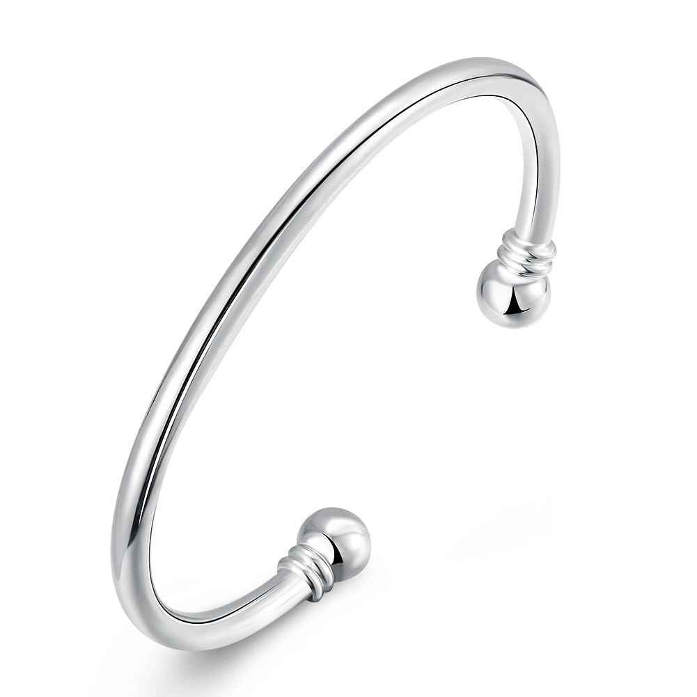 silver friendship bangle Double Balls women bracelet love SMTB 27 MP