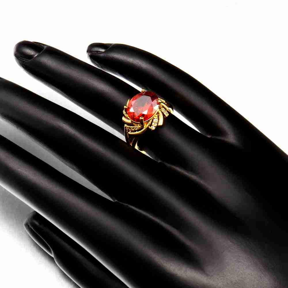 18k gold plated ring In large crystal package anel masculino men jewelry174