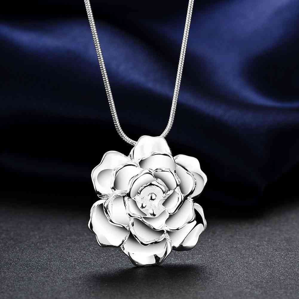 silver necklace Rose maxi necklace collier plastron 773