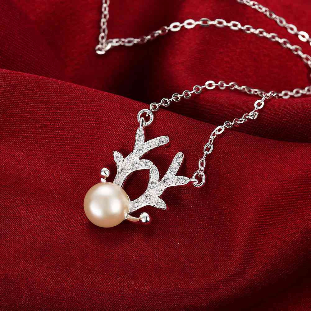 silver necklace women Antlers collares charm 8 3 MP