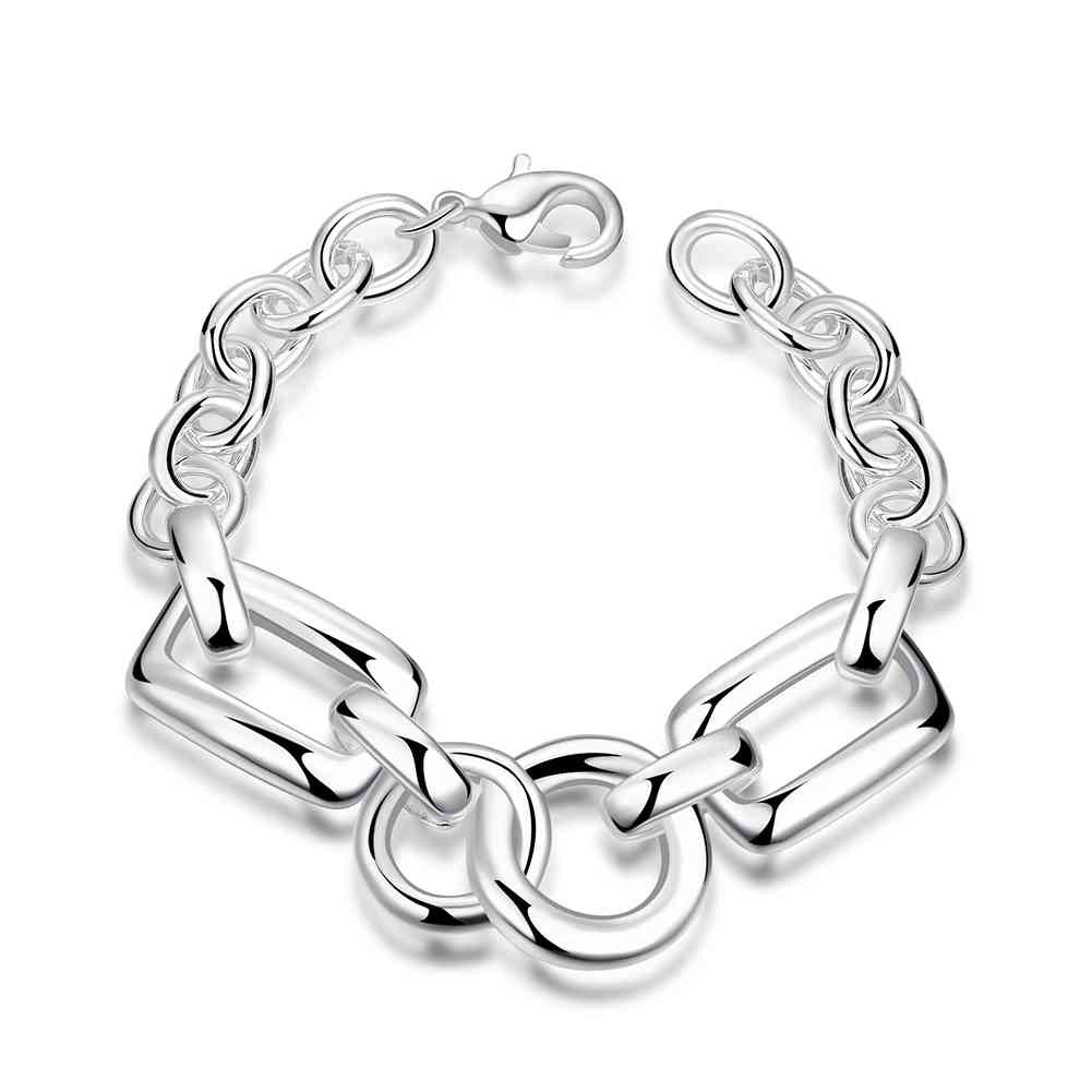 silver plated bracelet men Multi loop anchor Hand Madeball464 MP