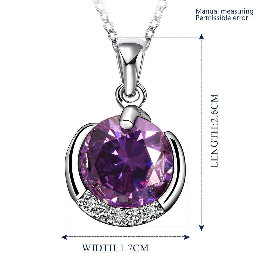 floating charms women necklace violet sky purple stone colares bijoux FBLN 19 MP