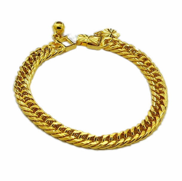 24K GP Gold Plated Mens Jewelry Bracelet Yellow Gold Golden Bracelet Bangle YHDH 14 MP