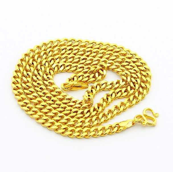 24K GP Gold Plated Necklace Mens & Women Yellow Gold Golden Jewelry Necklace YHDN 69