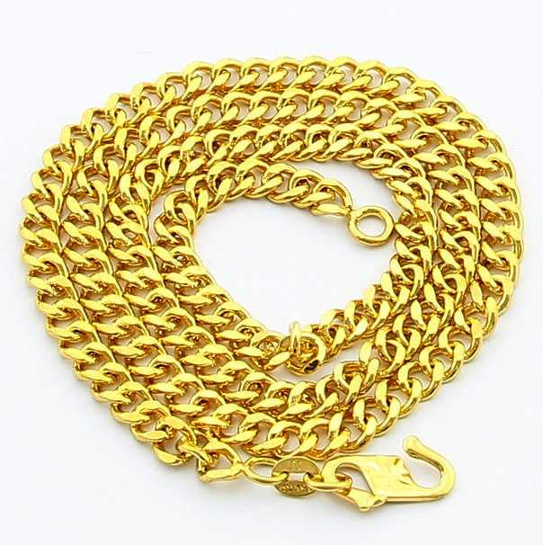 24K GP Gold Plated Necklace Mens & Women Yellow Gold Golden Jewelry Necklace YHDN 72