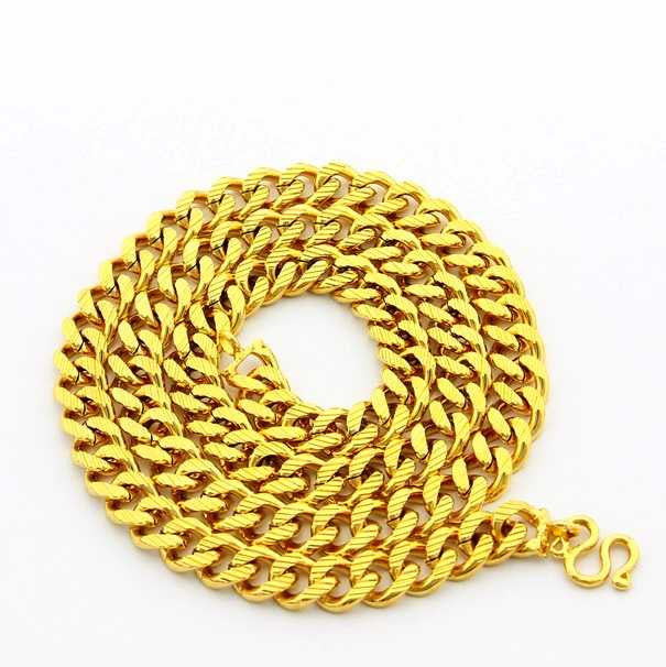 24K GP Gold Plated Necklace Mens & Women Yellow Gold Golden Jewelry Necklace YHDN 63