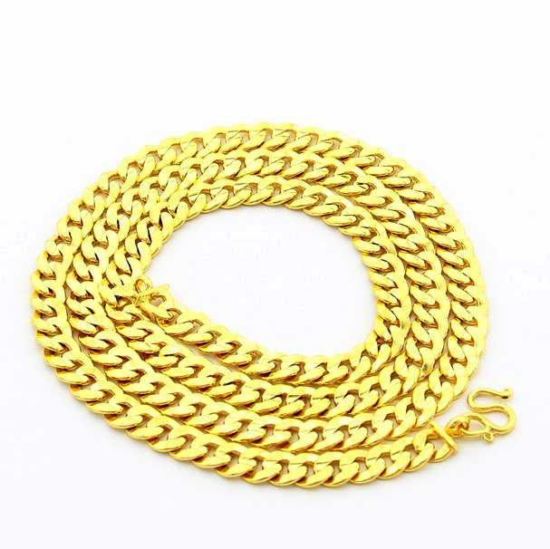 24K GP Gold Plated Necklace Mens Women Yellow Gold Golden Jewelry Necklace YHDN 62 MP