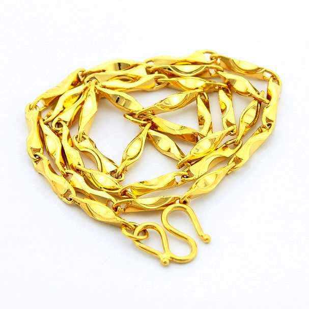 24K GP Gold Plated Necklace Mens & Women Yellow Gold Golden Jewelry Necklace YHDN 44