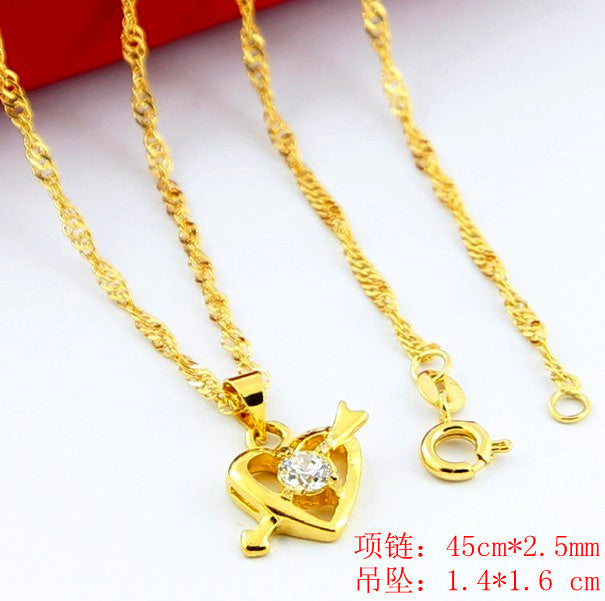 24K GP Gold Plated Necklace Mens & Women Yellow Gold Golden Jewelry Necklace YHDN 15