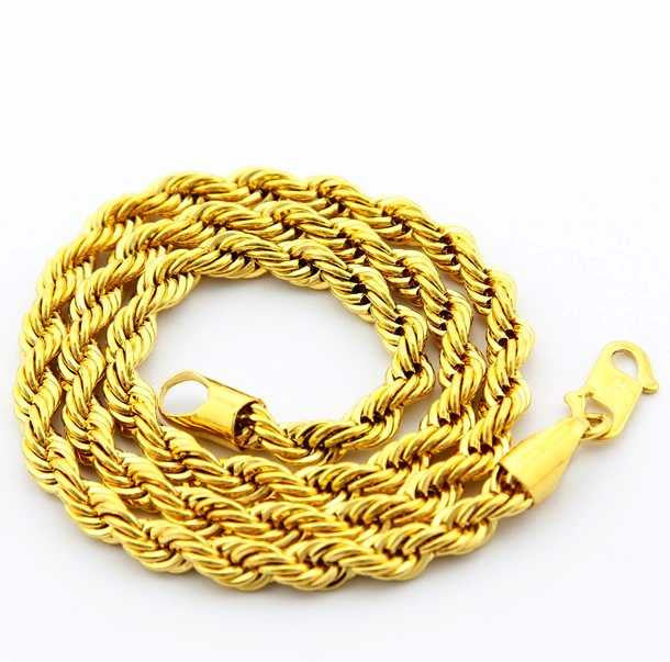 24K GP Gold Plated Necklace Mens & Women Yellow Gold Golden Jewelry Necklace YHDN 94