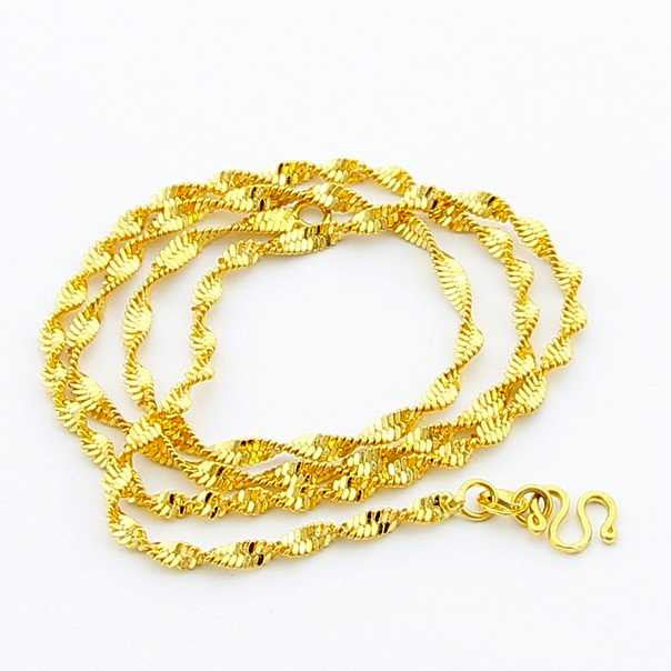 24K GP Gold Plated Necklace Mens & Women Yellow Gold Golden Jewelry Necklace YHDN 87