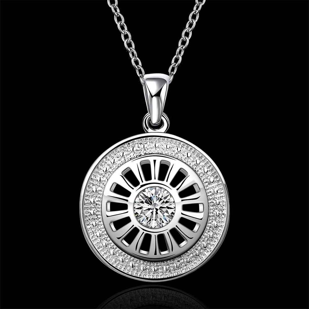 colares femininos sterling silver wheel silver -plated women necklace chain pendants692