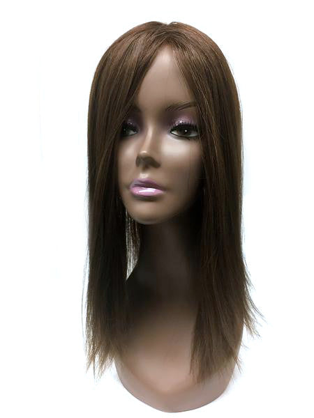 Hair Topper with Yaki Straight - 100% Human Hair 14"