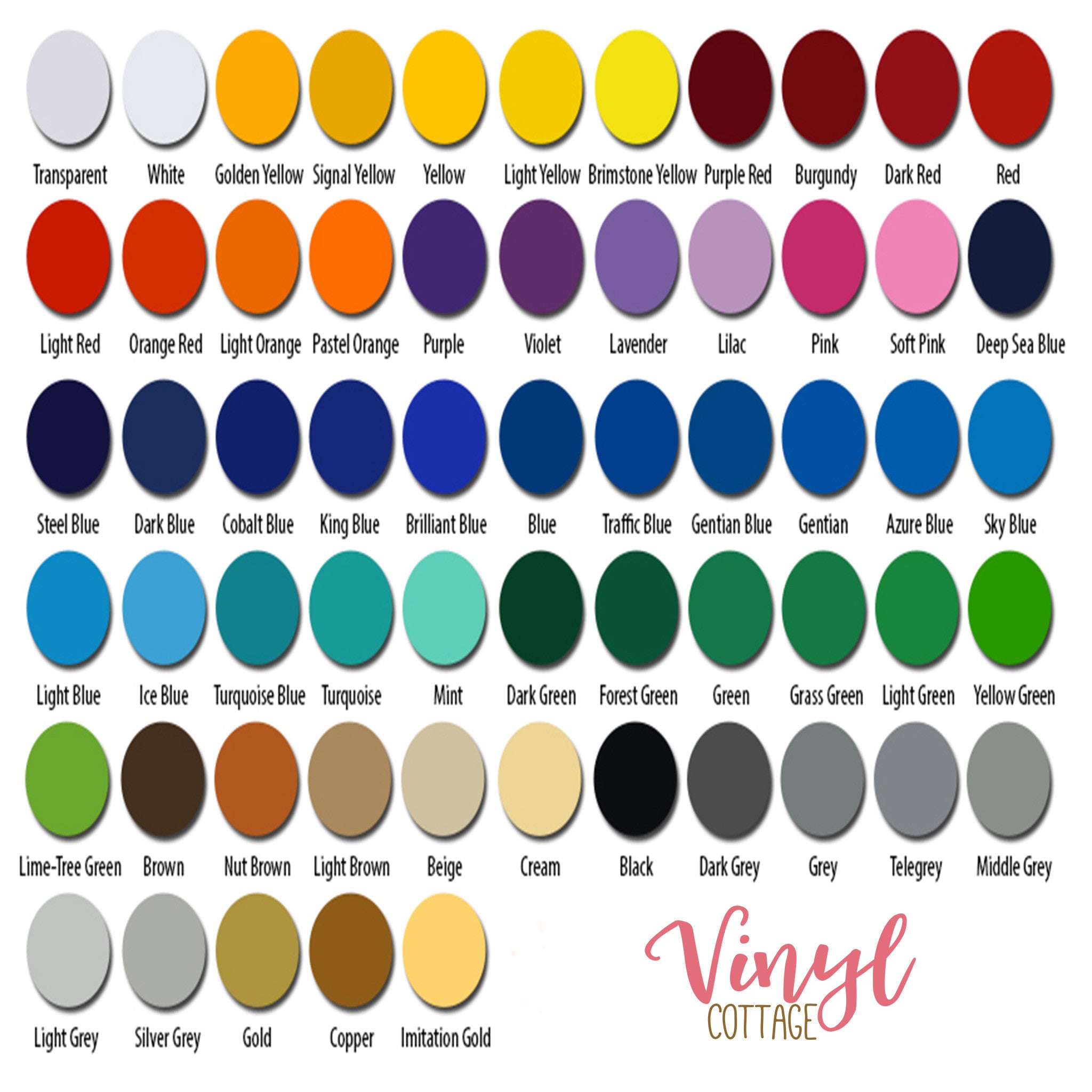 ORACAL 651 Color Chart Oracle 651 Permanent Vinyl Color Guide, 2 Ready to  Use Jpg's Fully Editable Canva Template, All Colors -  Sweden