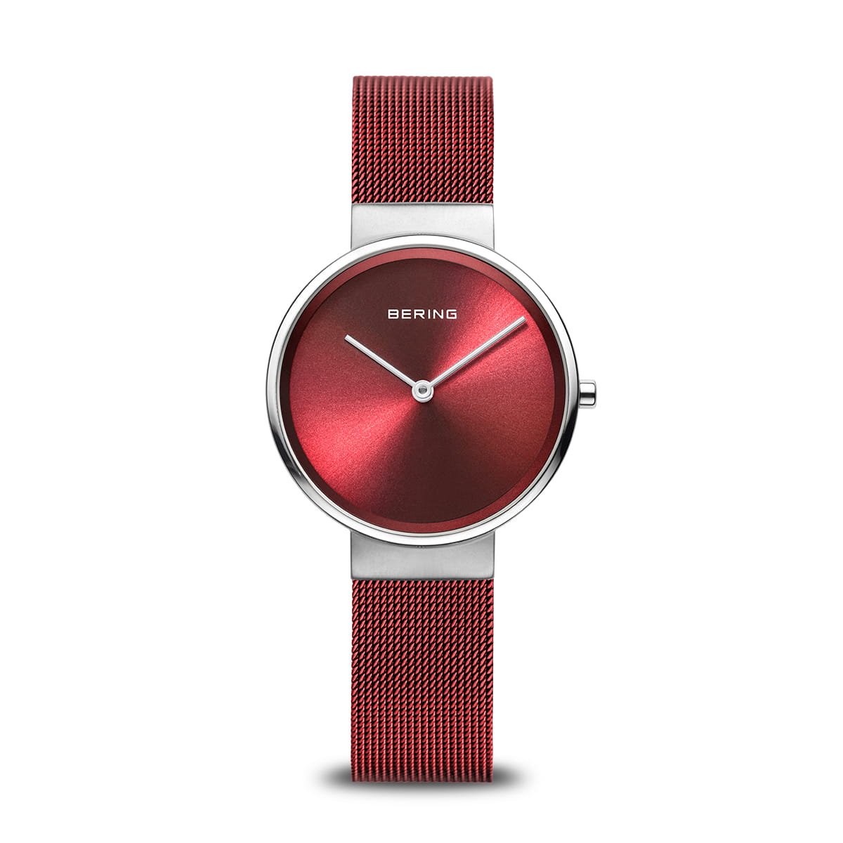 Bering Classic Red Mesh Watch