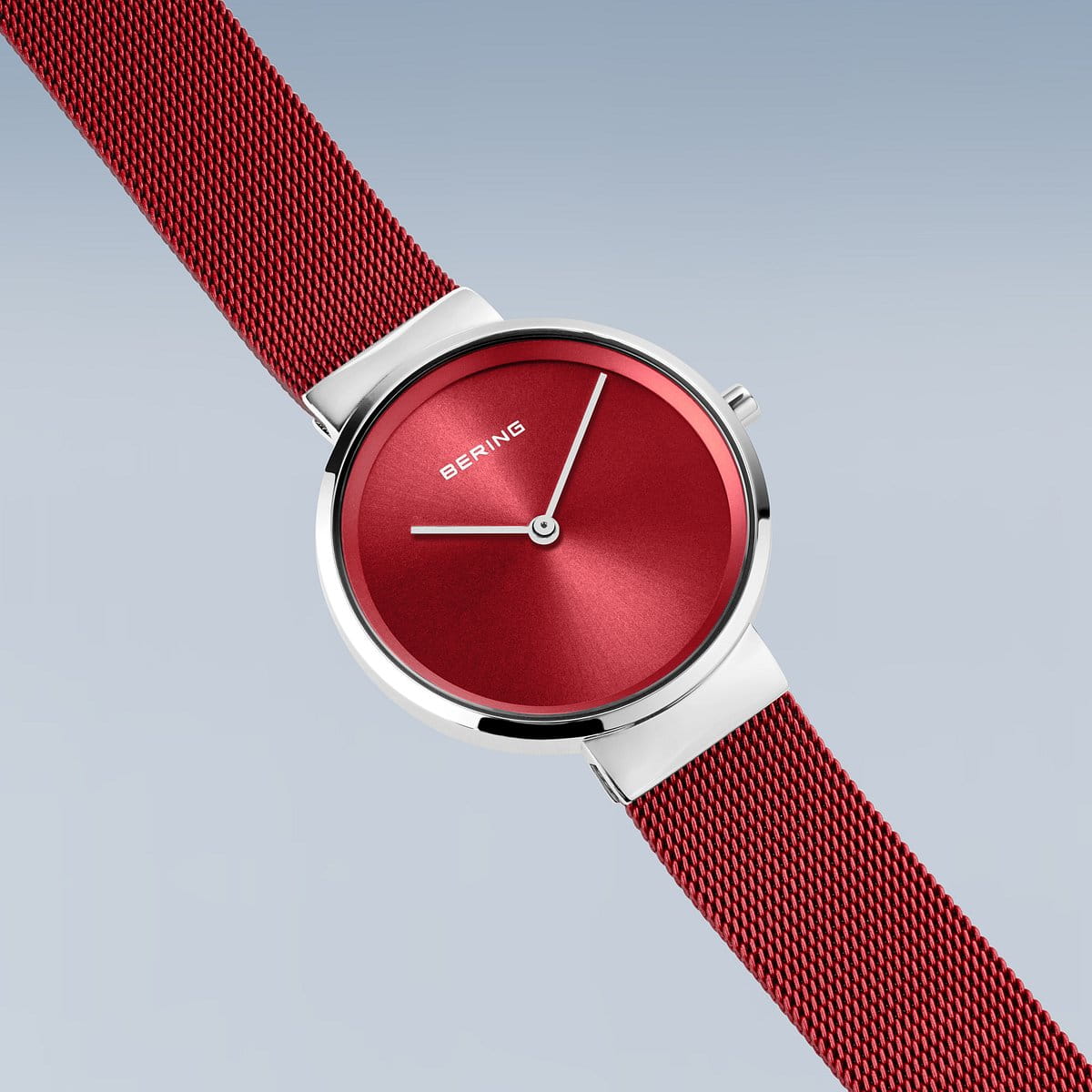 Bering Classic Red Mesh Watch