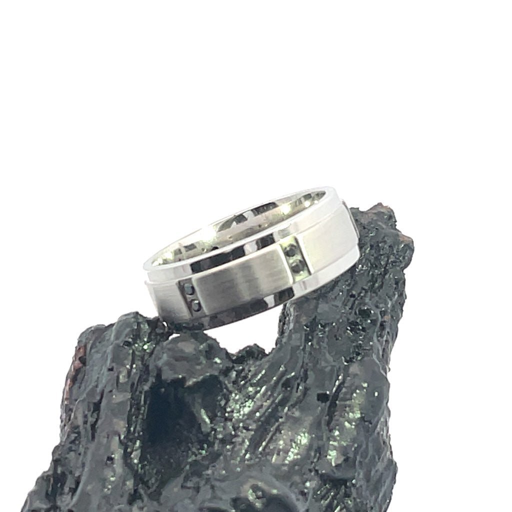 Gents Black Diamond Wedding Band - Markbridge Jewellers