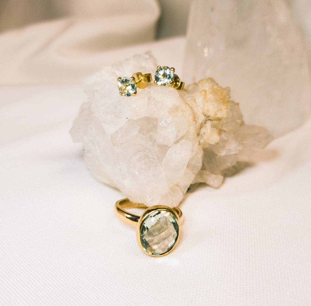 Green Amethyst Ring & Earring Set - Markbridge Jewellers