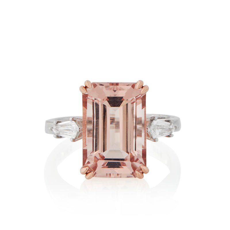 MB-LUXE Morganite and Kite Shape Diamond Ring - Markbridge Jewellers