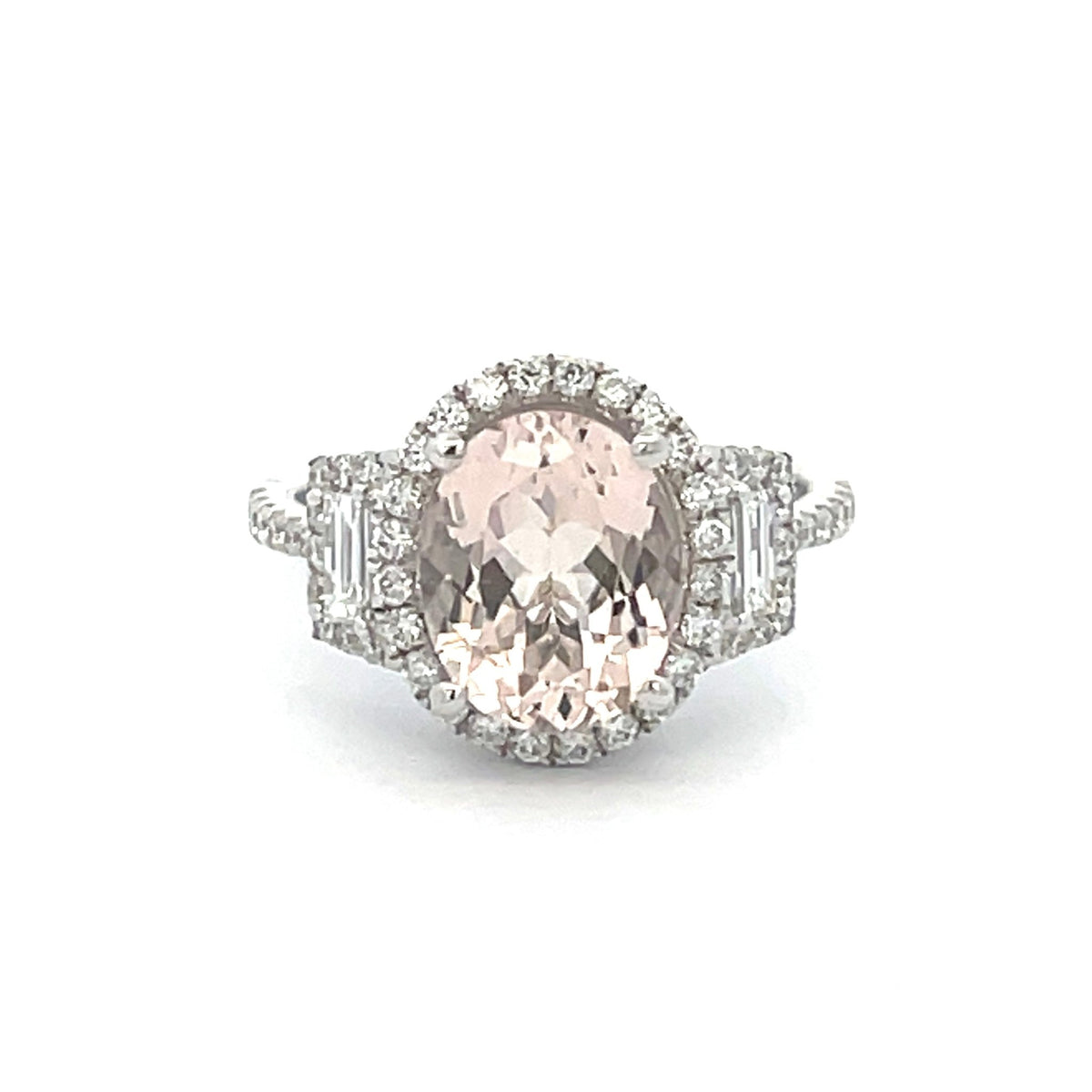 Morganite & Diamond Halo Cocktail Ring - Markbridge Jewellers