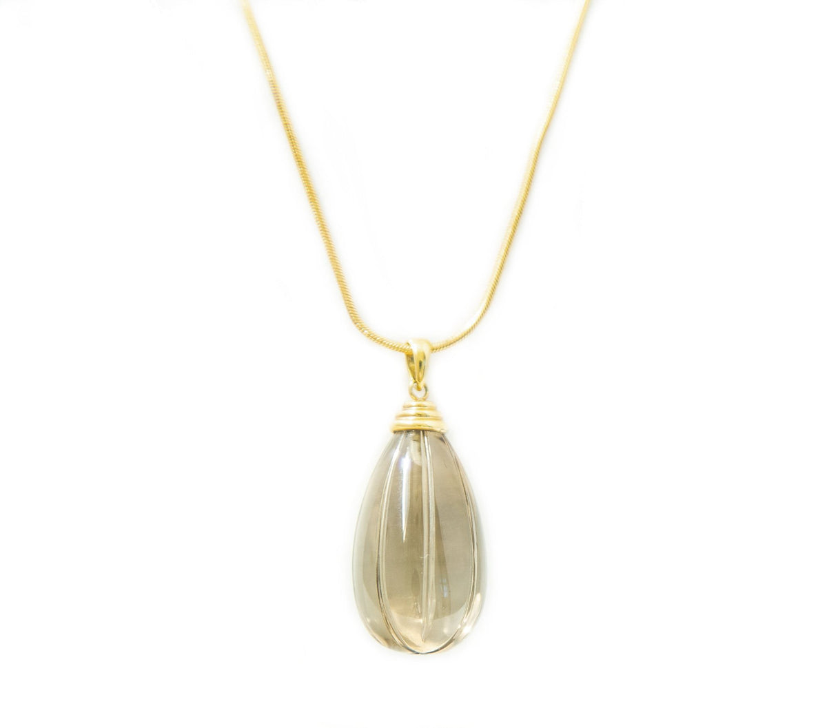 Oval Smokey Quartz Pendant - Markbridge Jewellers