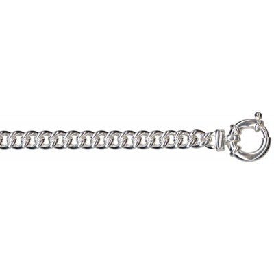 Silver Round Curb Bolt Ring Chain - Markbridge Jewellers